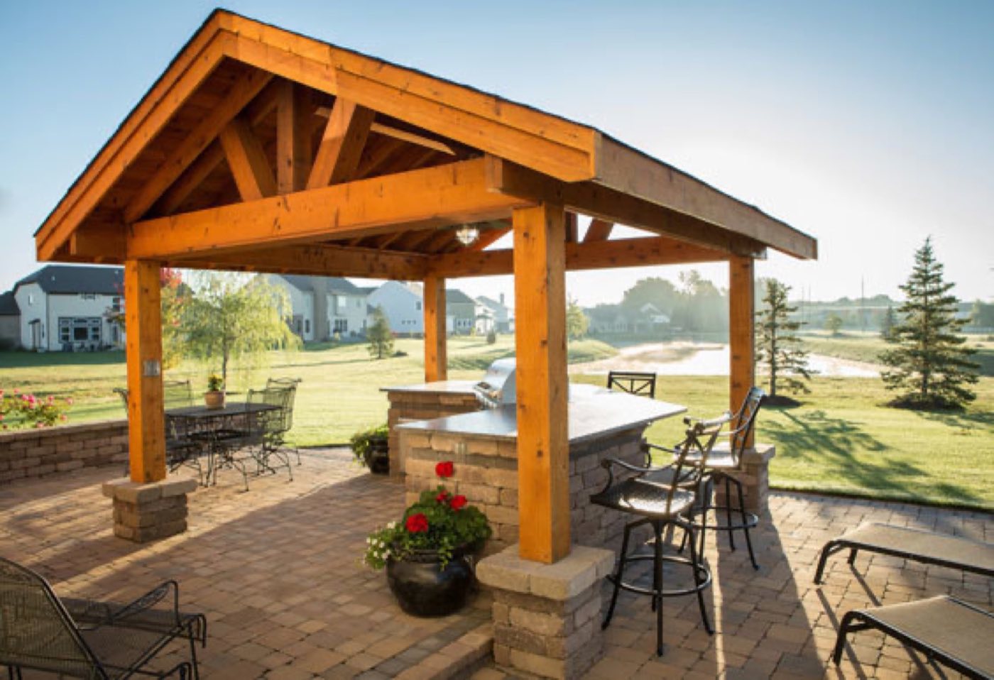Outdoor structure built by Lake Norman Hardscapes in the Lake Norman, NC area