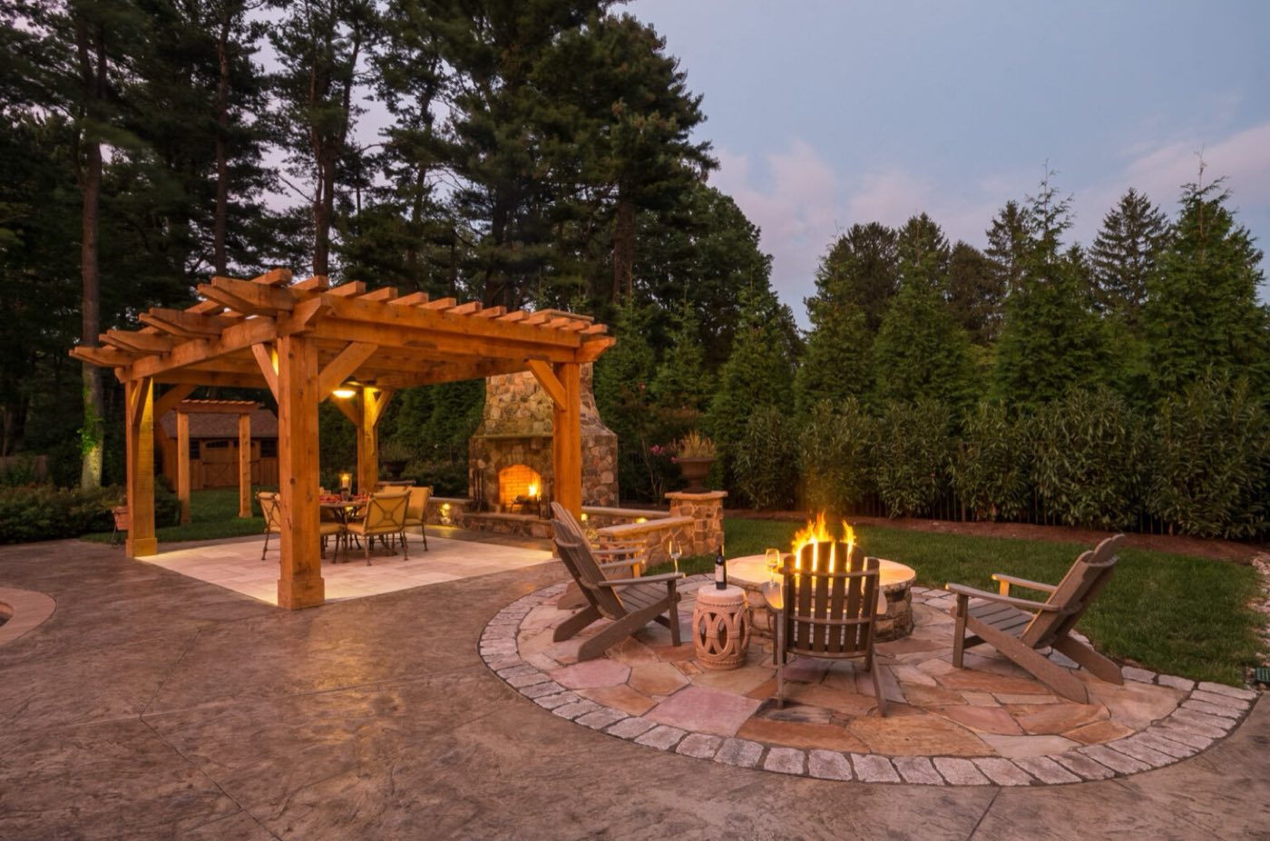 Fire feature built by Lake Norman Hardscapes in the Lake Norman, NC area