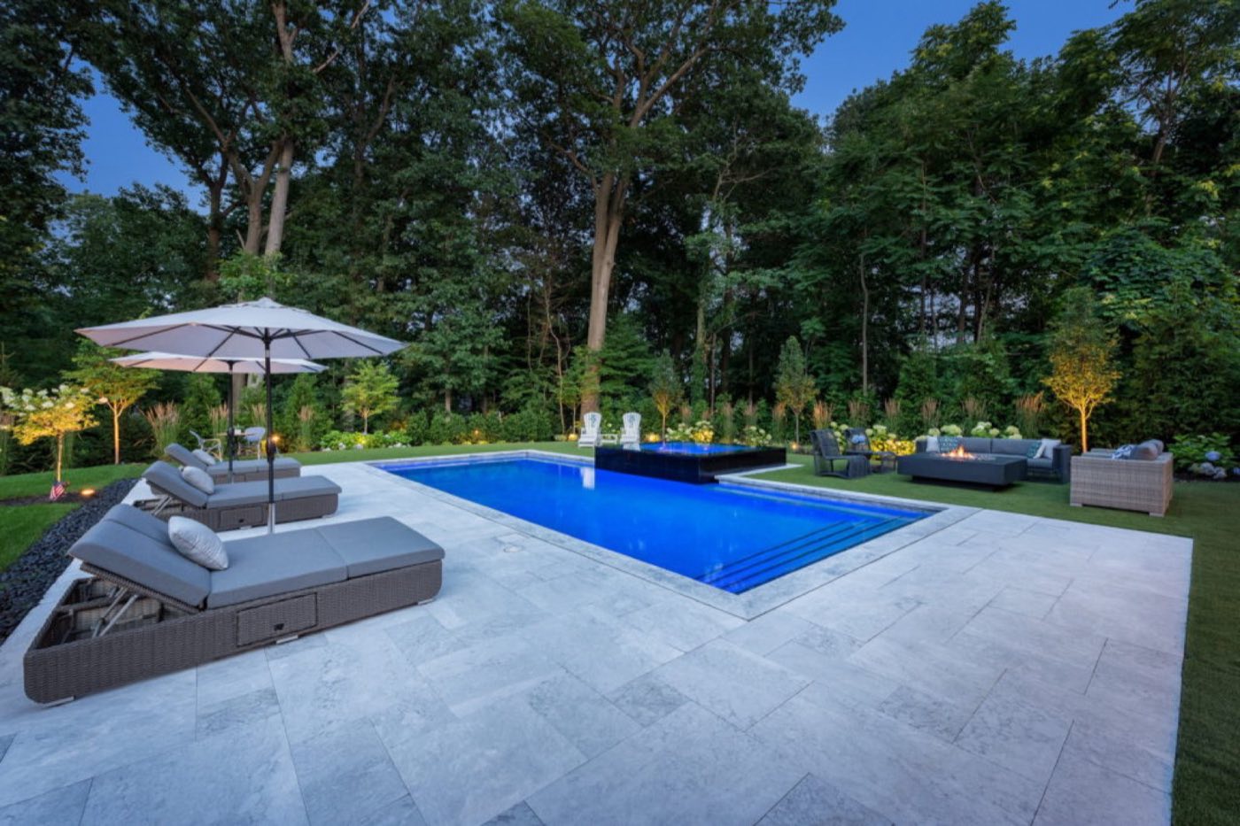 Outdoor marble tile built by Lake Norman Hardscapes in the Lake Norman, NC area