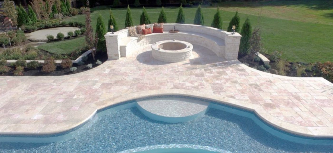 Pool deck built by Lake Norman Hardscapes in the Lake Norman, NC area