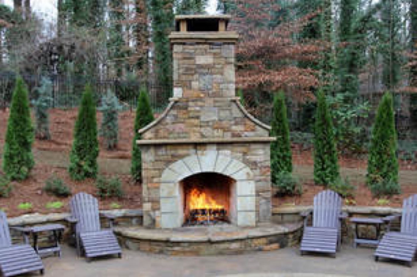 Fire feature built by Lake Norman Hardscapes in the Lake Norman, NC area