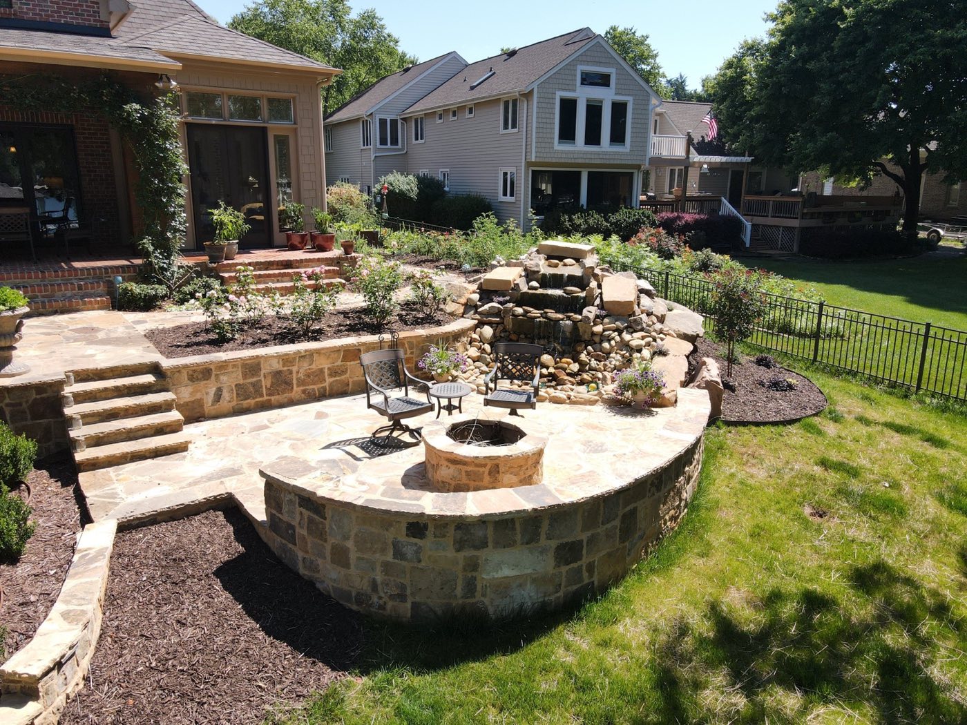 Hardscape project built by Lake Norman Hardscapes in the Lake Norman, NC area
