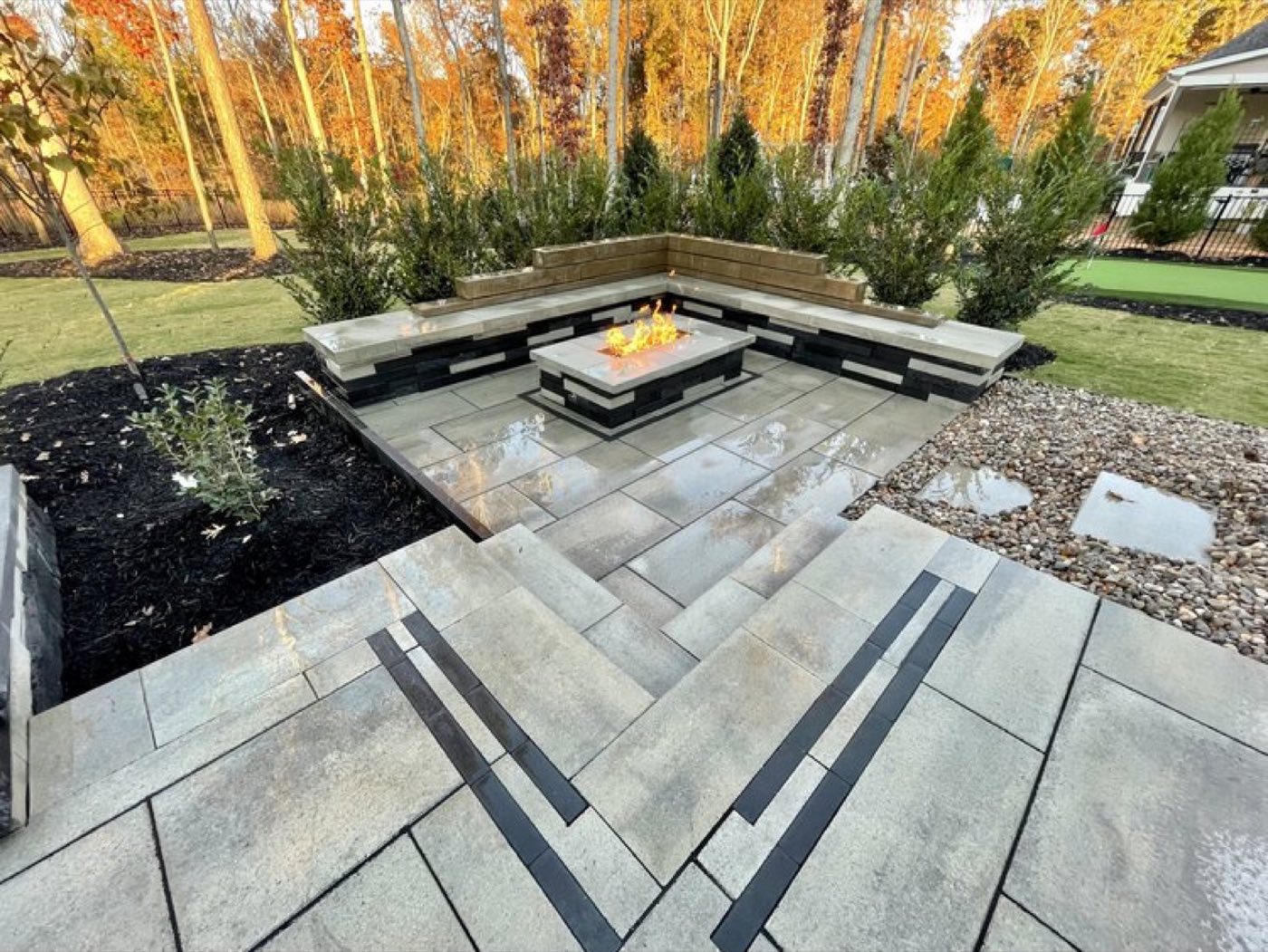Paver patio built by Lake Norman Hardscapes in the Lake Norman, NC area