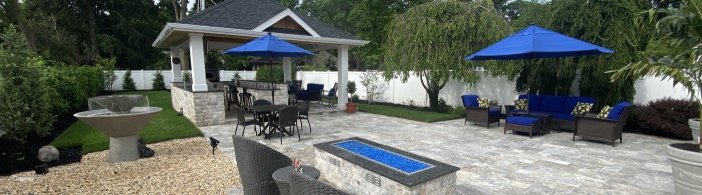 Travertine patio built by Lake Norman Hardscapes in the Lake Norman, NC area